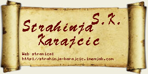Strahinja Karajčić vizit kartica
